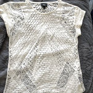 Mossimo women’s sheer fashion T white, size XS